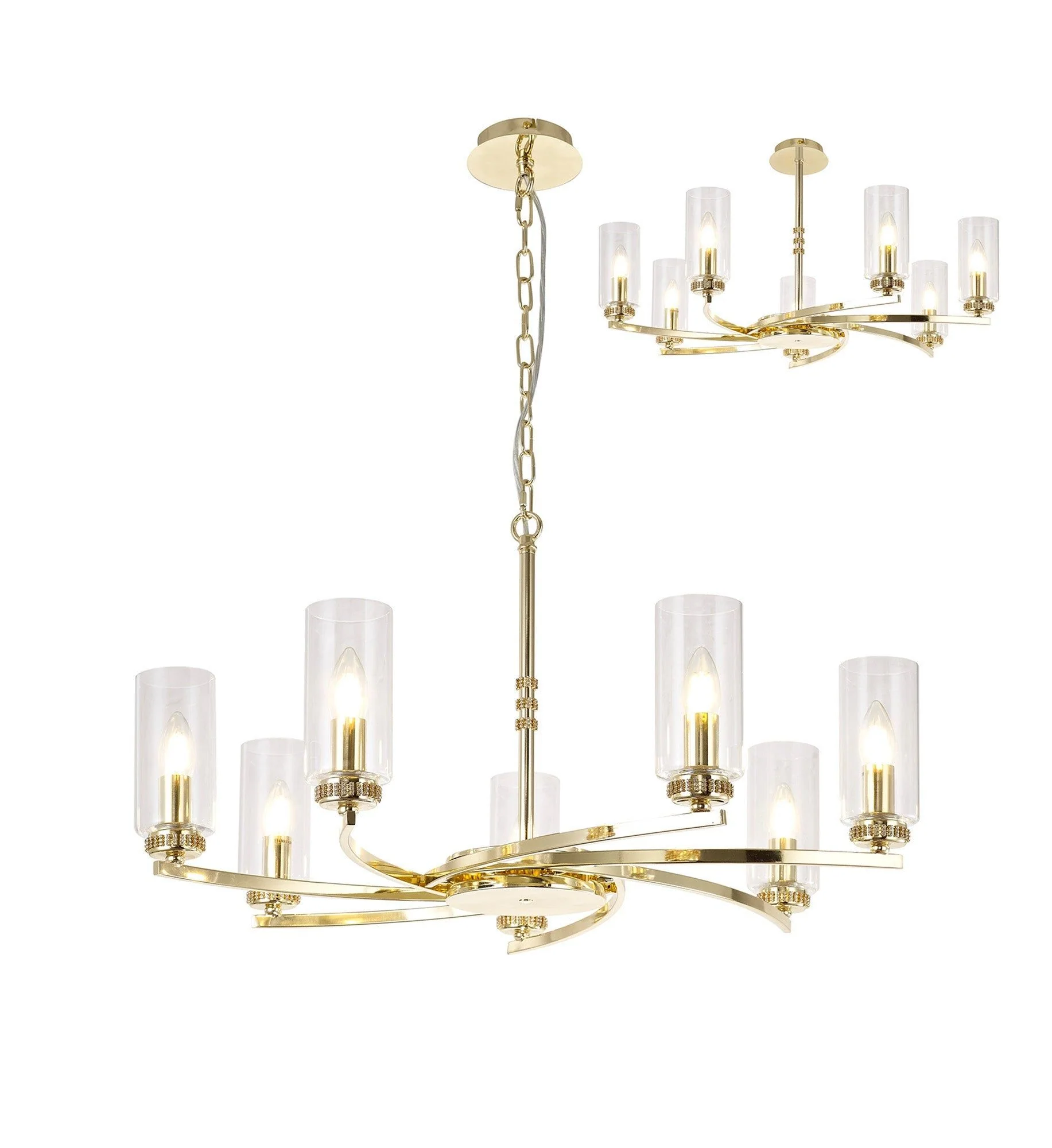 Deck Centre/Semi Flush Light, 3/5/6/7Lt - Antique Brass/Polished Nickel/Polished Gold Finish - Image 16
