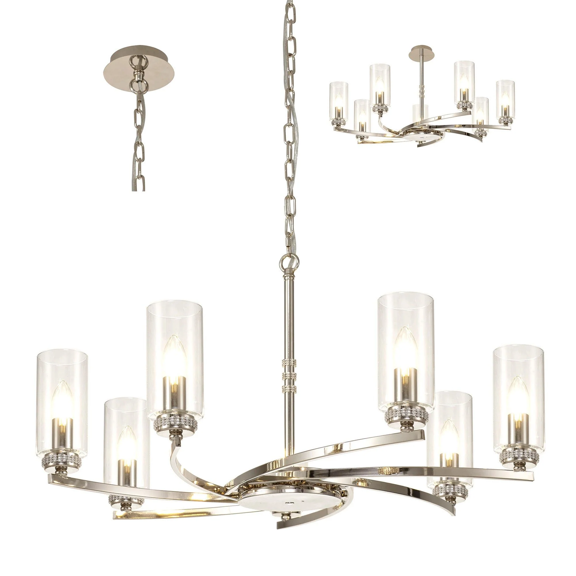 Deck Centre/Semi Flush Light, 3/5/6/7Lt - Antique Brass/Polished Nickel/Polished Gold Finish - Image 17