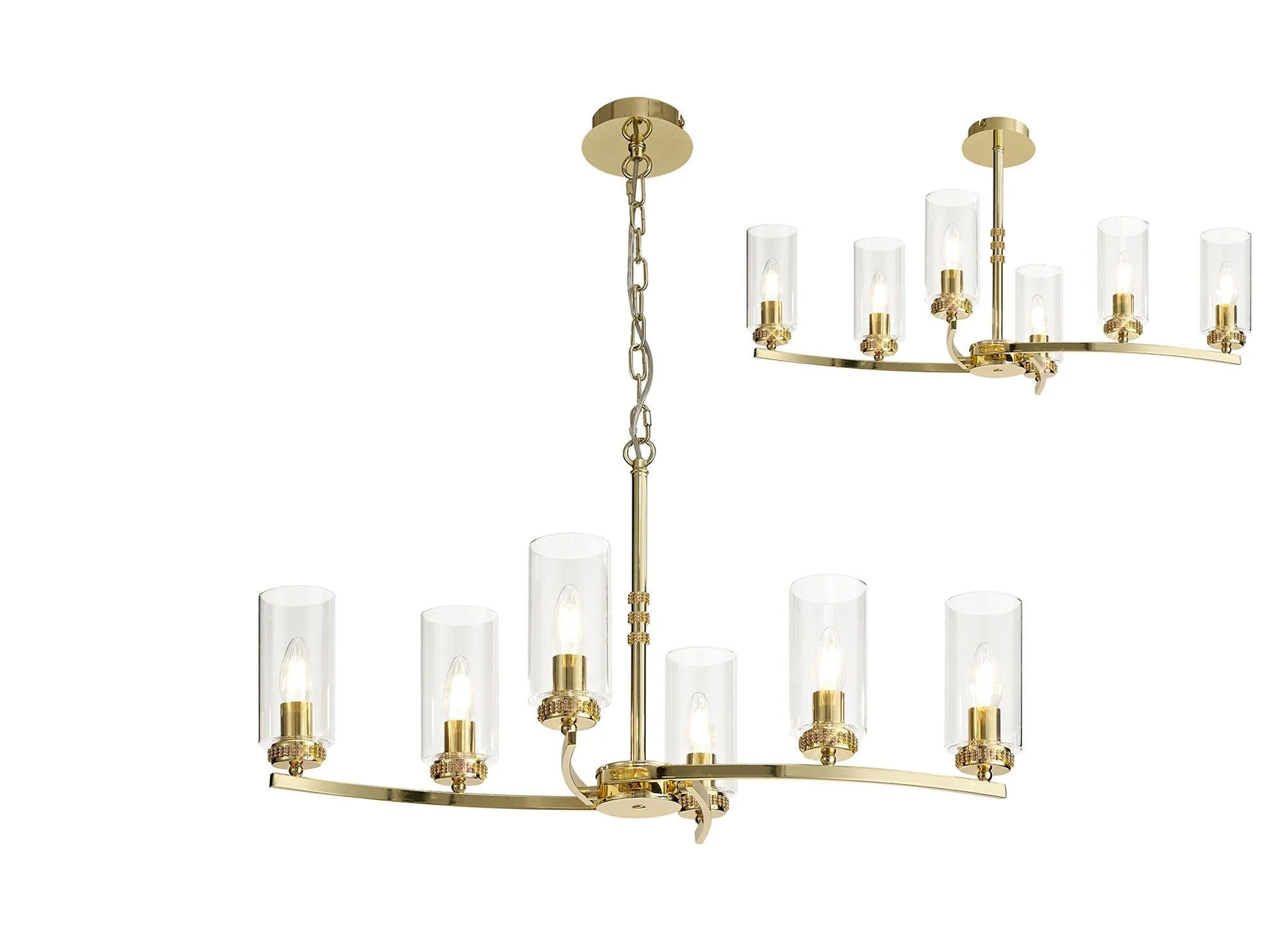 Deck Centre/Semi Flush Light, 3/5/6/7Lt - Antique Brass/Polished Nickel/Polished Gold Finish - Image 22