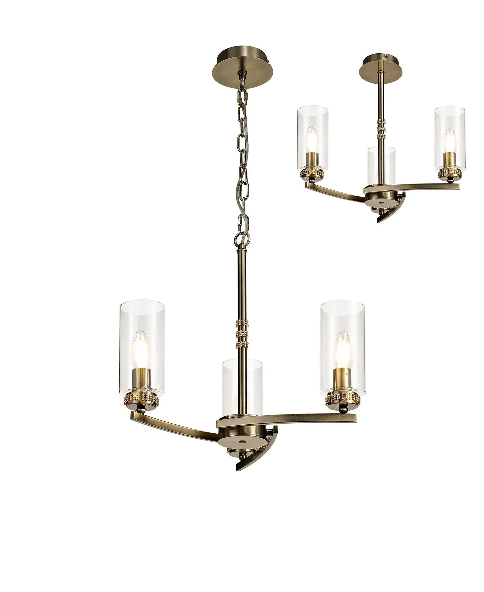 Deck Centre/Semi Flush Light, 3/5/6/7Lt - Antique Brass/Polished Nickel/Polished Gold Finish - Image 4