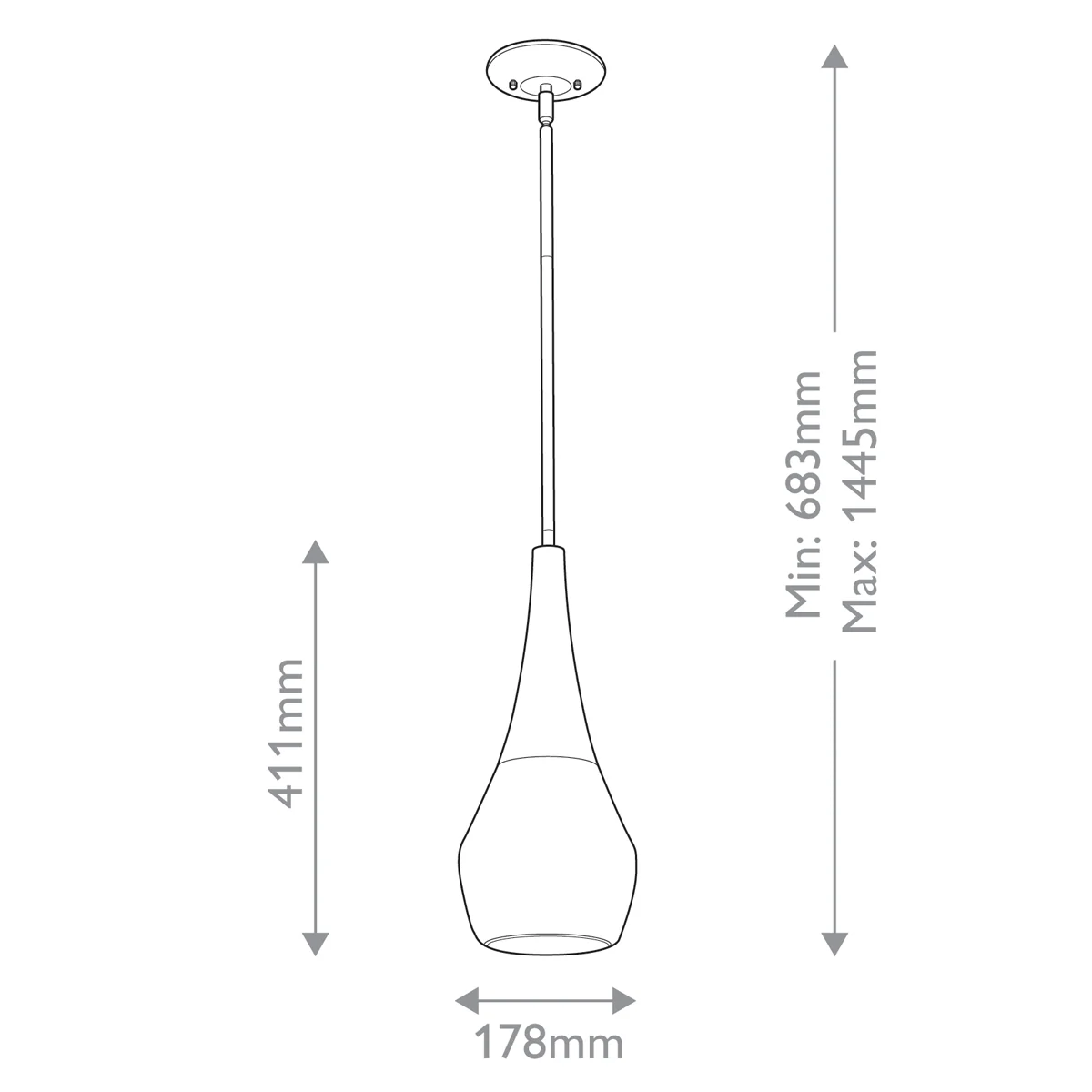 Deela 1 lt Ceiling Pendant - E27 - Image 9