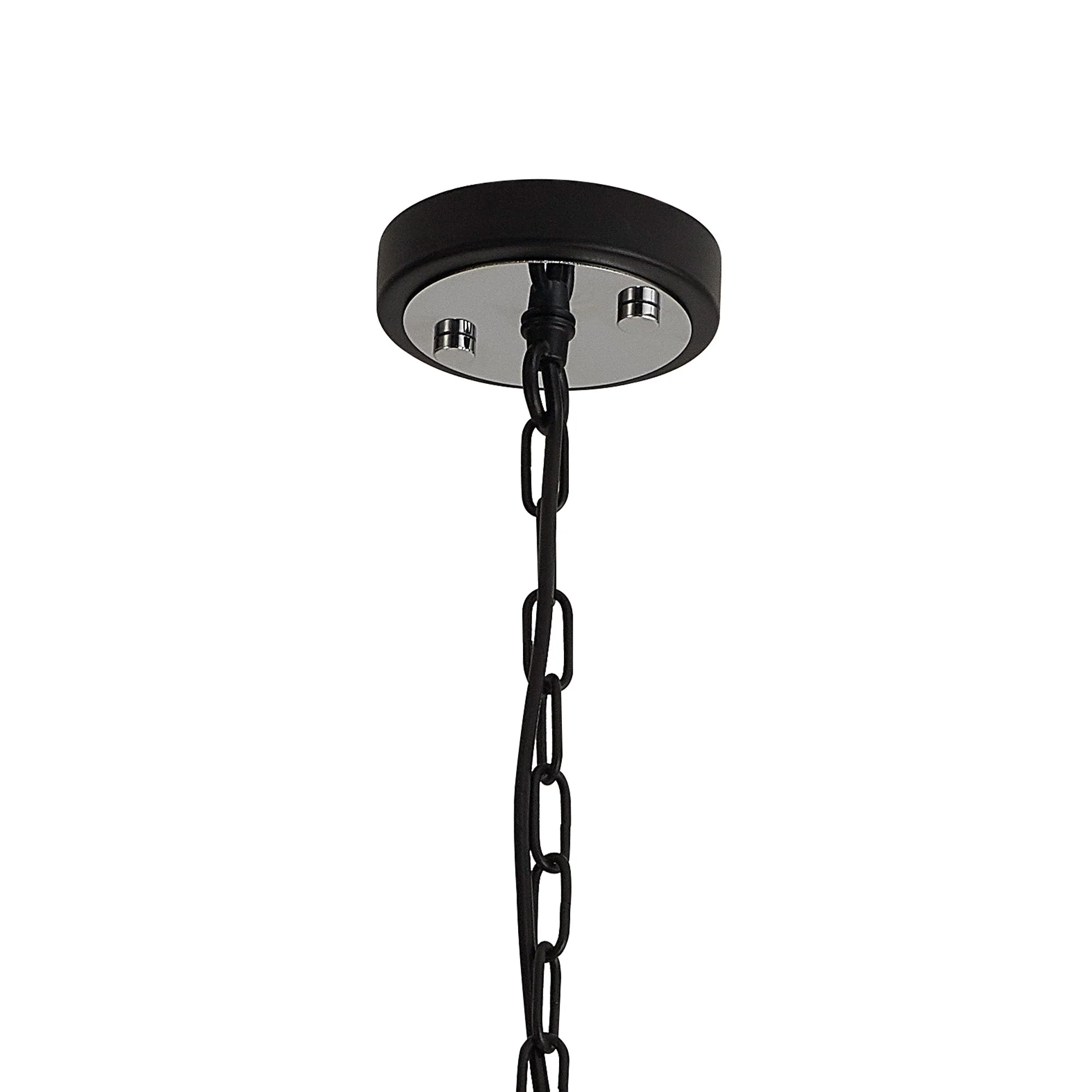 Delhi Pendant Light, Matt Black & Chrome & Clear Glass - Image 7