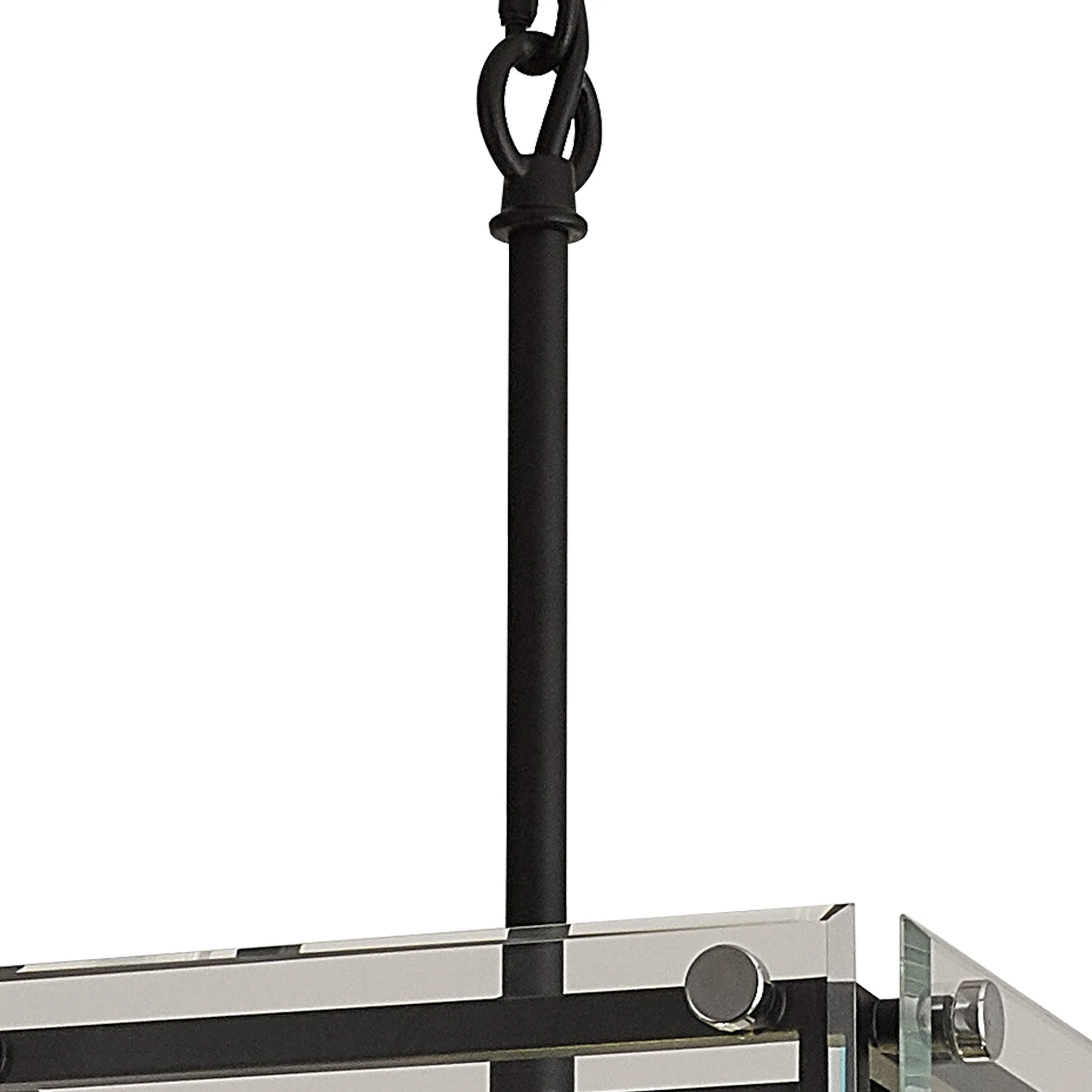 Delhi Pendant Light, Matt Black & Chrome & Clear Glass - Image 8