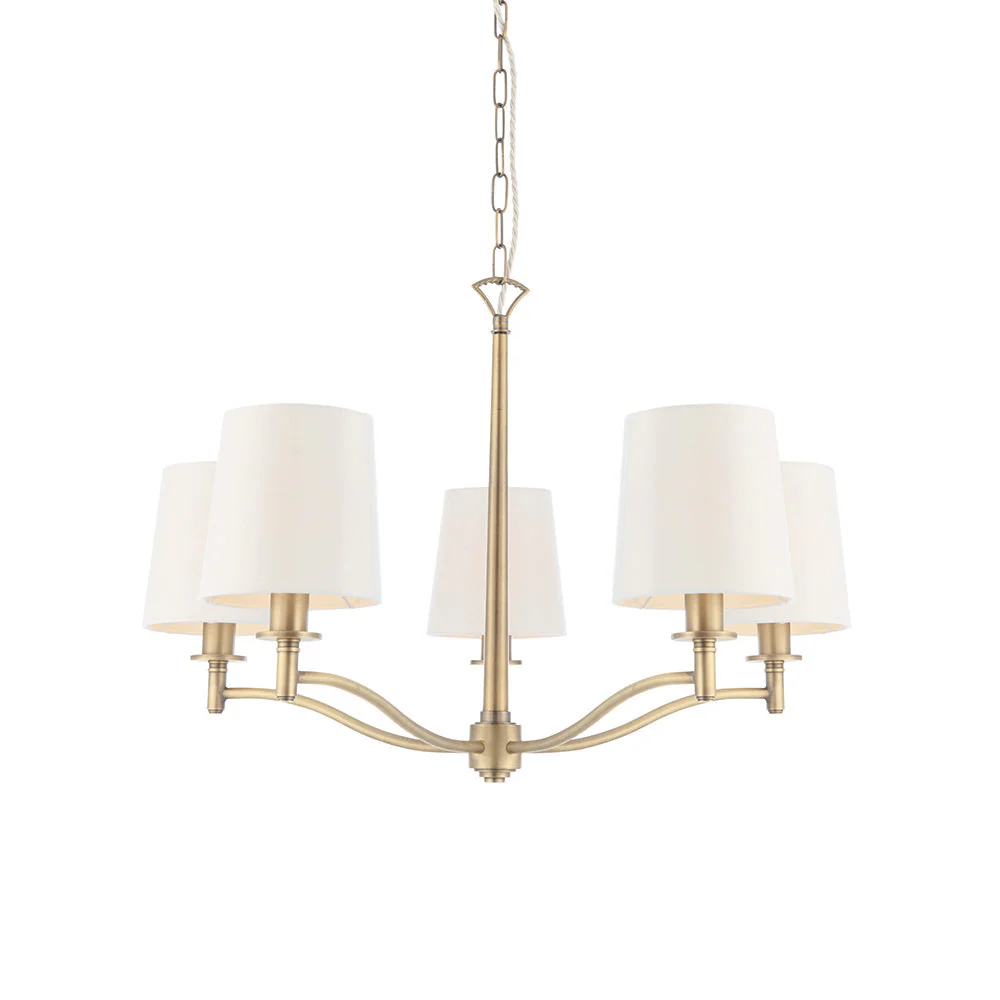 Della 3/5Lt Multi-Arm Pendant - Antique Brass / Bright Nickel - Image 2