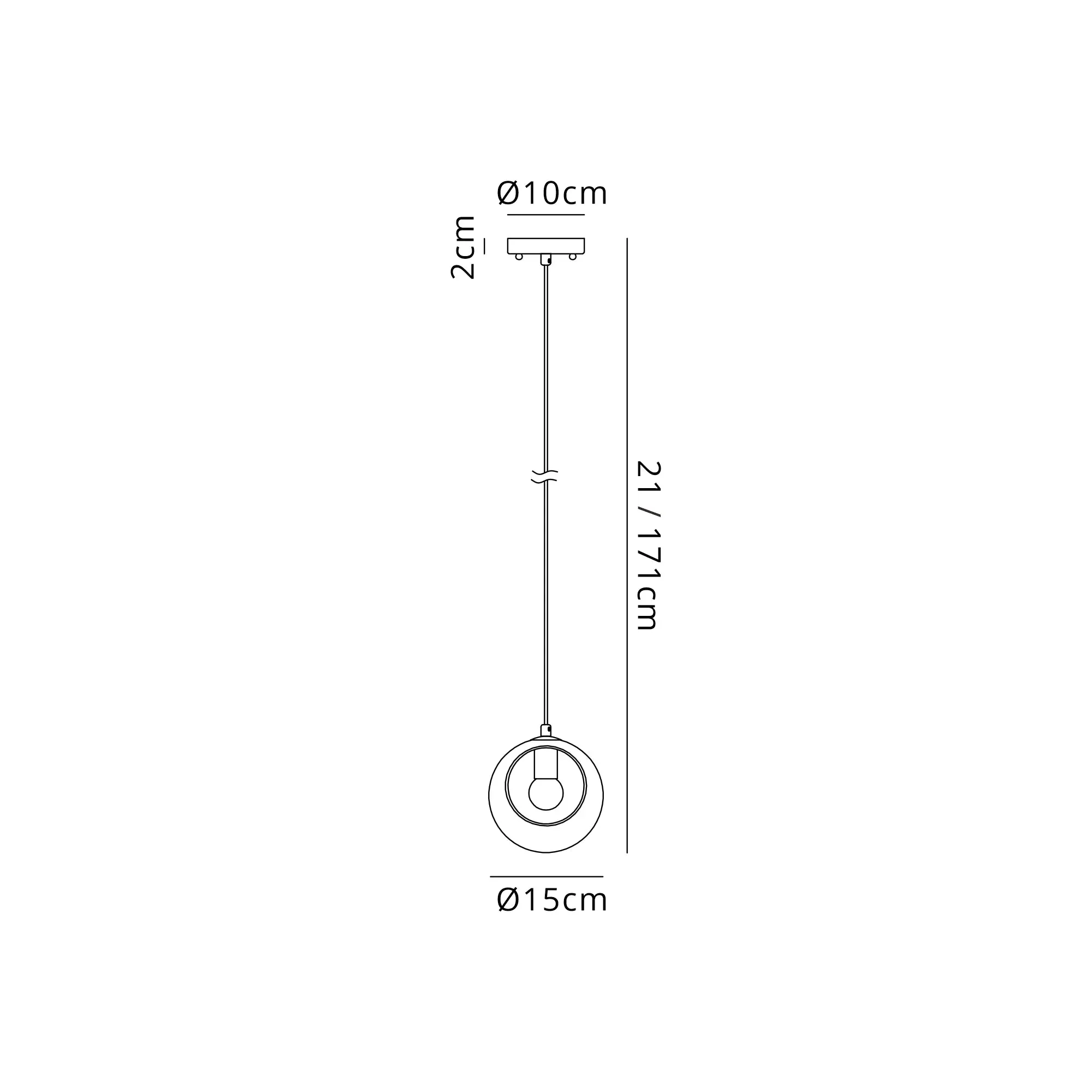 Delmar 1Lt Pendant - Various Colours - Image 2