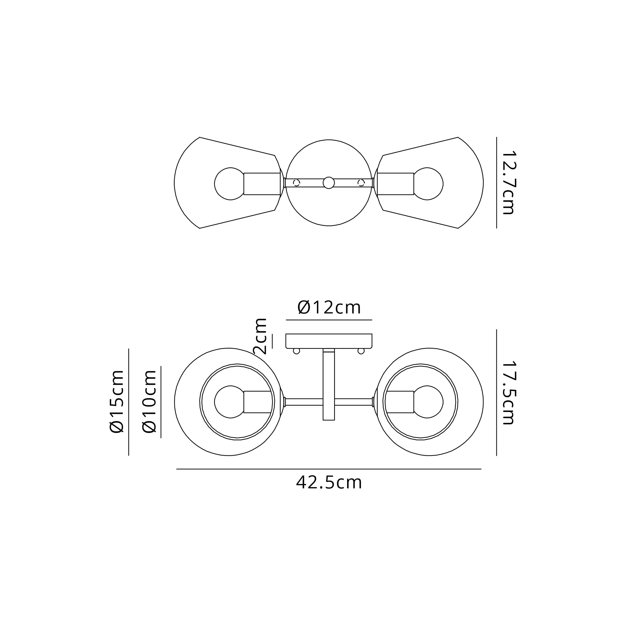 Delmar 2Lt Wall Light - Various Colours - Image 3