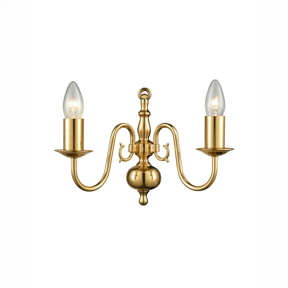 Delphine 1/2Lt Wall Bracket - Polished Brass Finish - Image 2