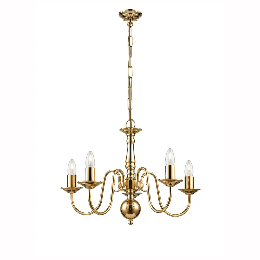 Delphine 3/5/8/12Lt Chandelier Ceiling Light - Polished Brass Finish - Image 2
