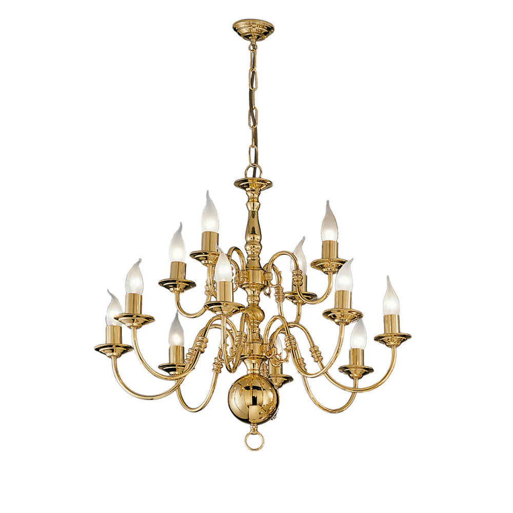 Delphine 3/5/8/12Lt Chandelier Ceiling Light - Polished Brass Finish - Image 3