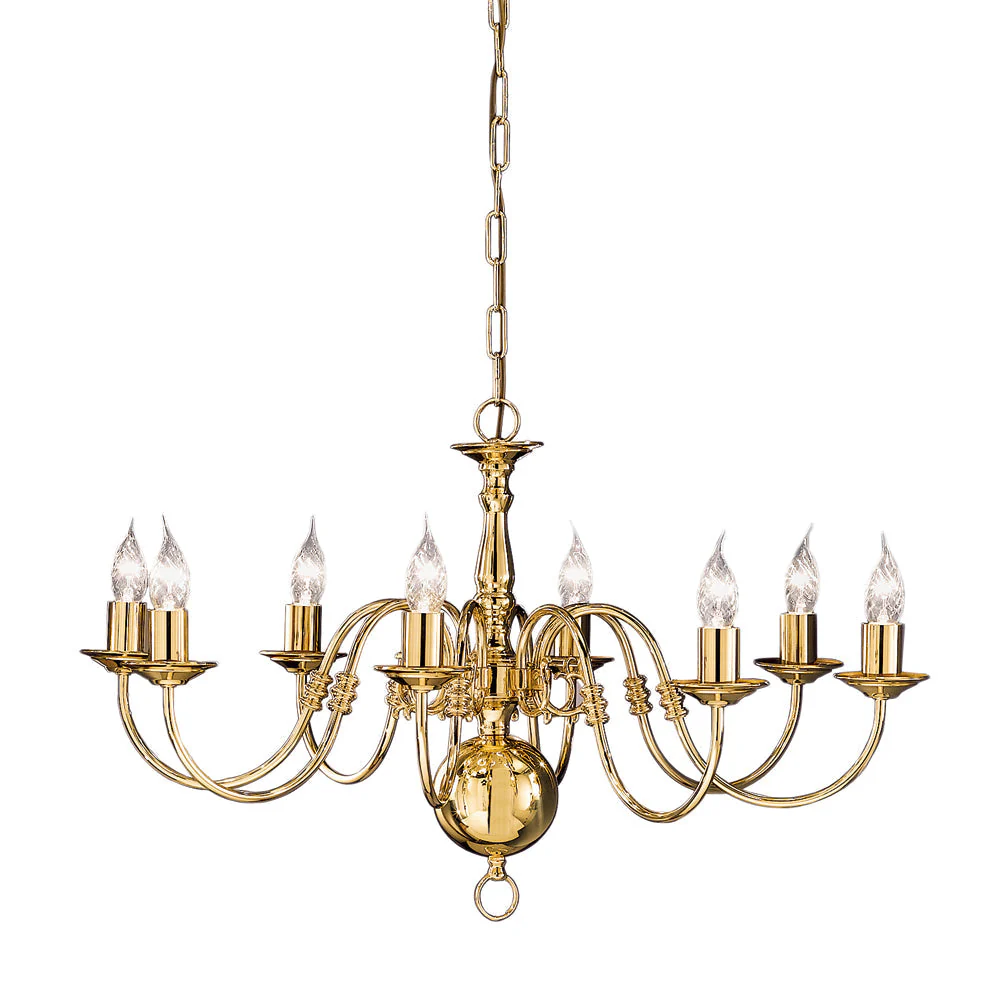 Delphine 3/5/8/12Lt Chandelier Ceiling Light - Polished Brass Finish - Image 4