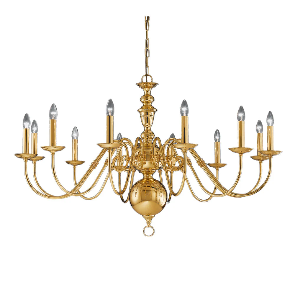Delphine 3/5/8/12Lt Chandelier Ceiling Light - Polished Brass Finish - Image 5