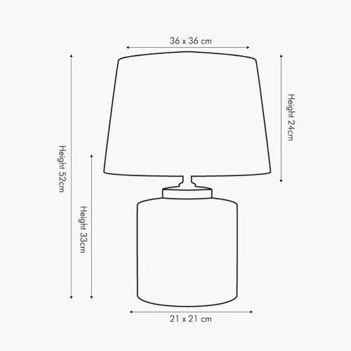 Demetri Grey and Blue Detail Ceramic Table Lamp - Image 3