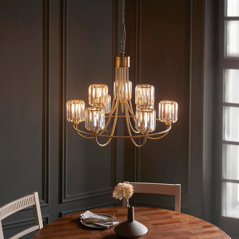 Dennie 9lt Tiered Chandelier - Antique Brass - Image 2