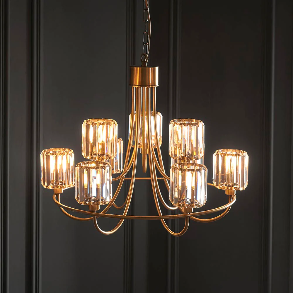 Dennie 9lt Tiered Chandelier - Antique Brass - Image 3