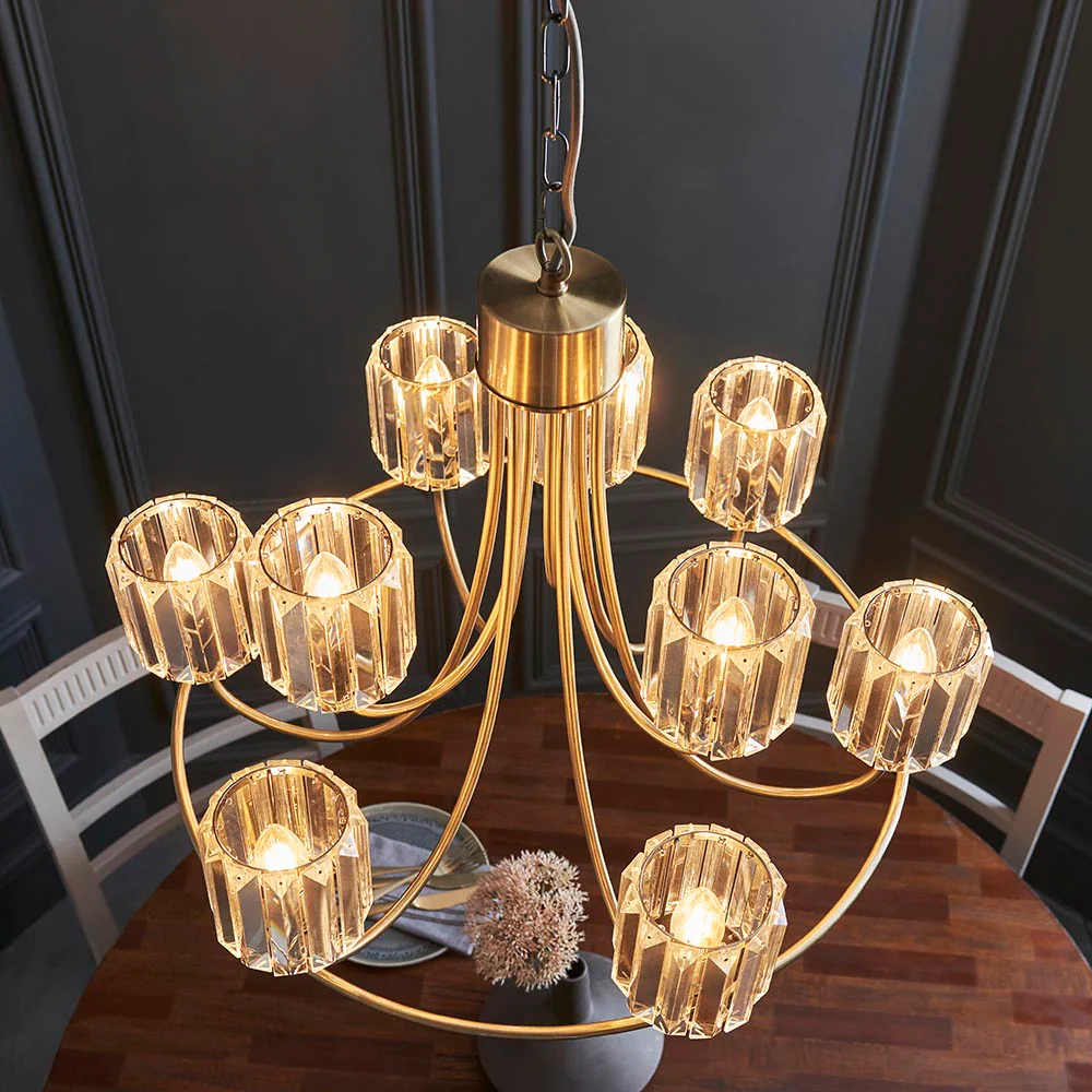 Dennie 9lt Tiered Chandelier - Antique Brass - Image 4