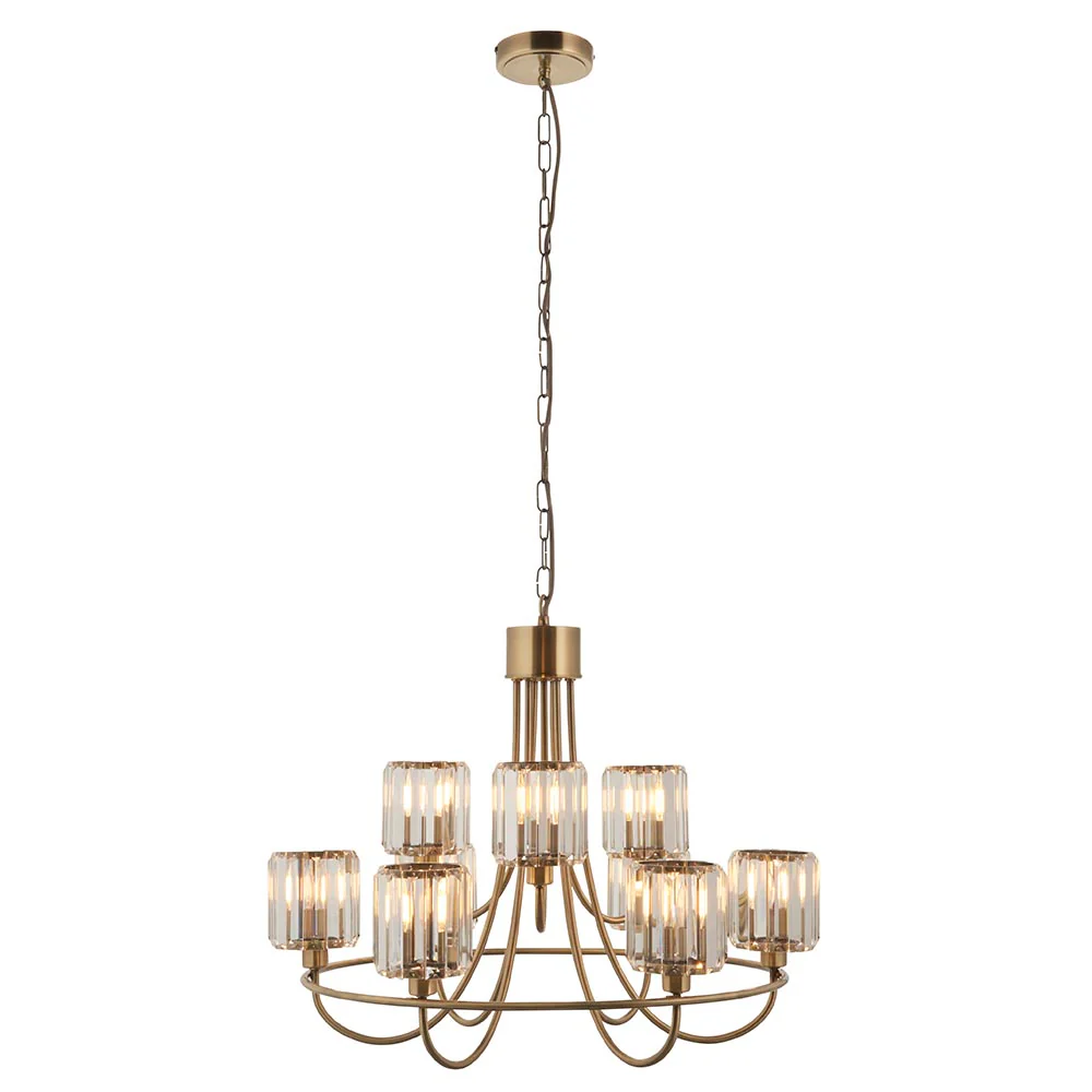 Dennie 9lt Tiered Chandelier - Antique Brass - Image 7