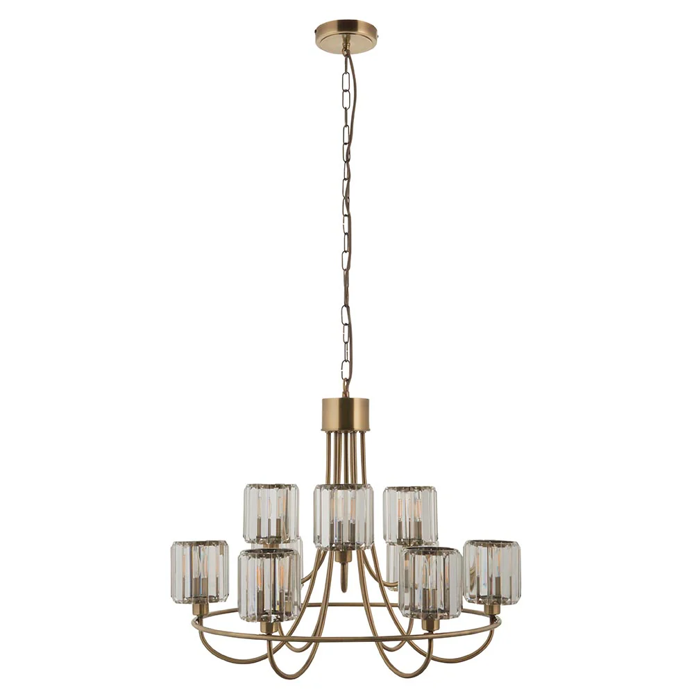 Dennie 9lt Tiered Chandelier - Antique Brass - Image 8
