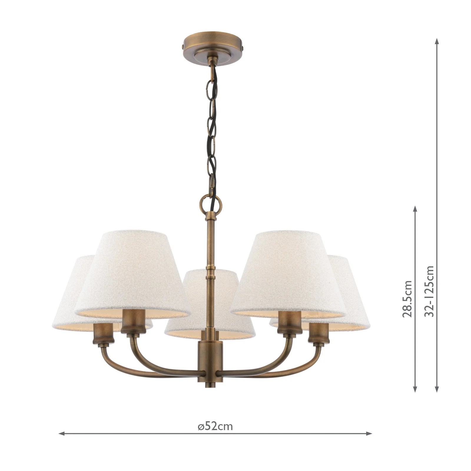 Denston 5 Light Multi Arm Pendant Antique Bronze With Shade - Image 3