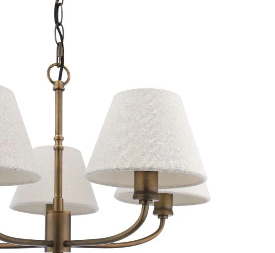 Denston 5 Light Multi Arm Pendant Antique Bronze With Shade - Image 4