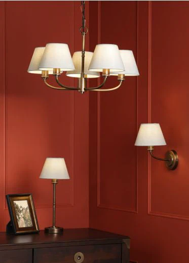 Denston 5 Light Multi Arm Pendant Antique Bronze With Shade - Image 6