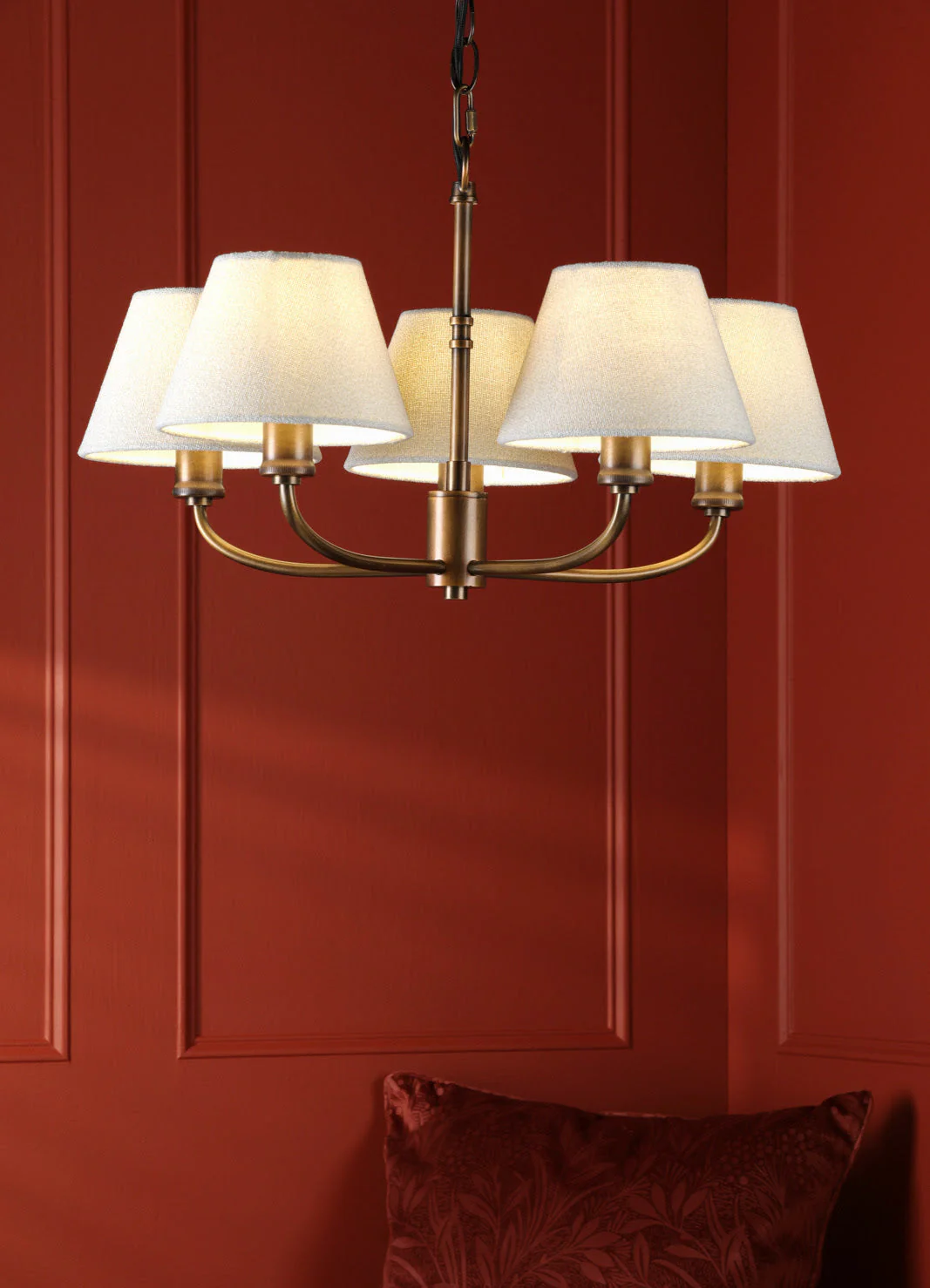 Denston 5 Light Multi Arm Pendant Antique Bronze With Shade - Image 7