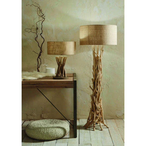 Derna Drift Wood & Natural Jute Floor Lamp - Image 2