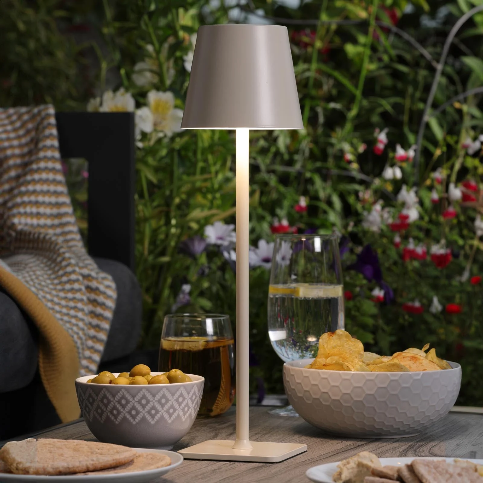 Derrick Rechargeable Outdoor Table Lamp Various Finishes IP54 Integrated LED - Image 10
