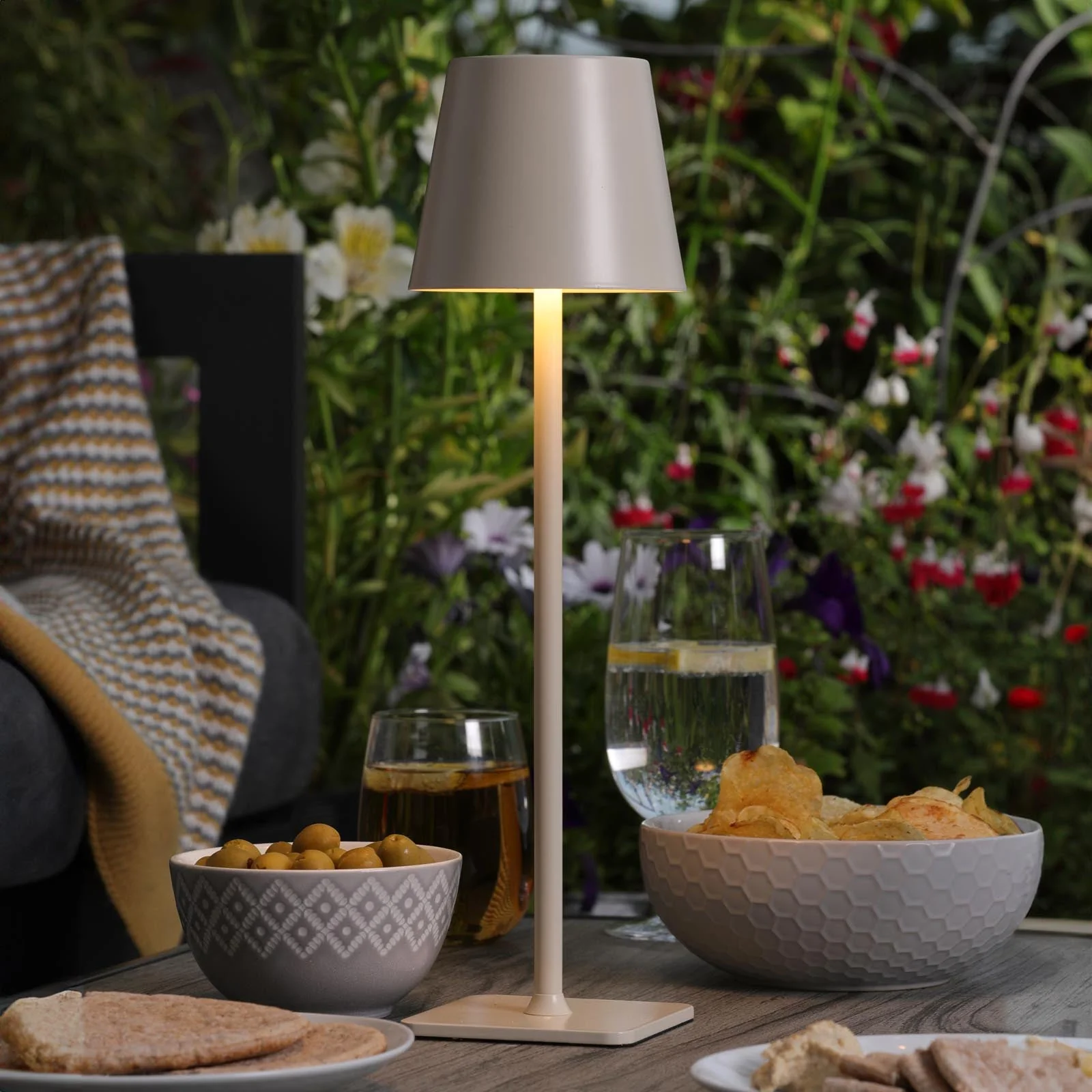 Derrick Rechargeable Outdoor Table Lamp Various Finishes IP54 Integrated LED - Image 8