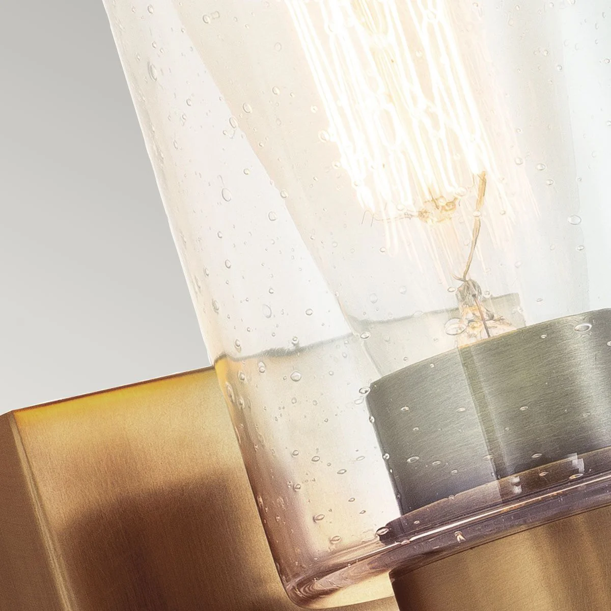 Deryn 1 Light Wall Light - Distressed Antique Grey/Natural Brass IP20 E27 - Image 4