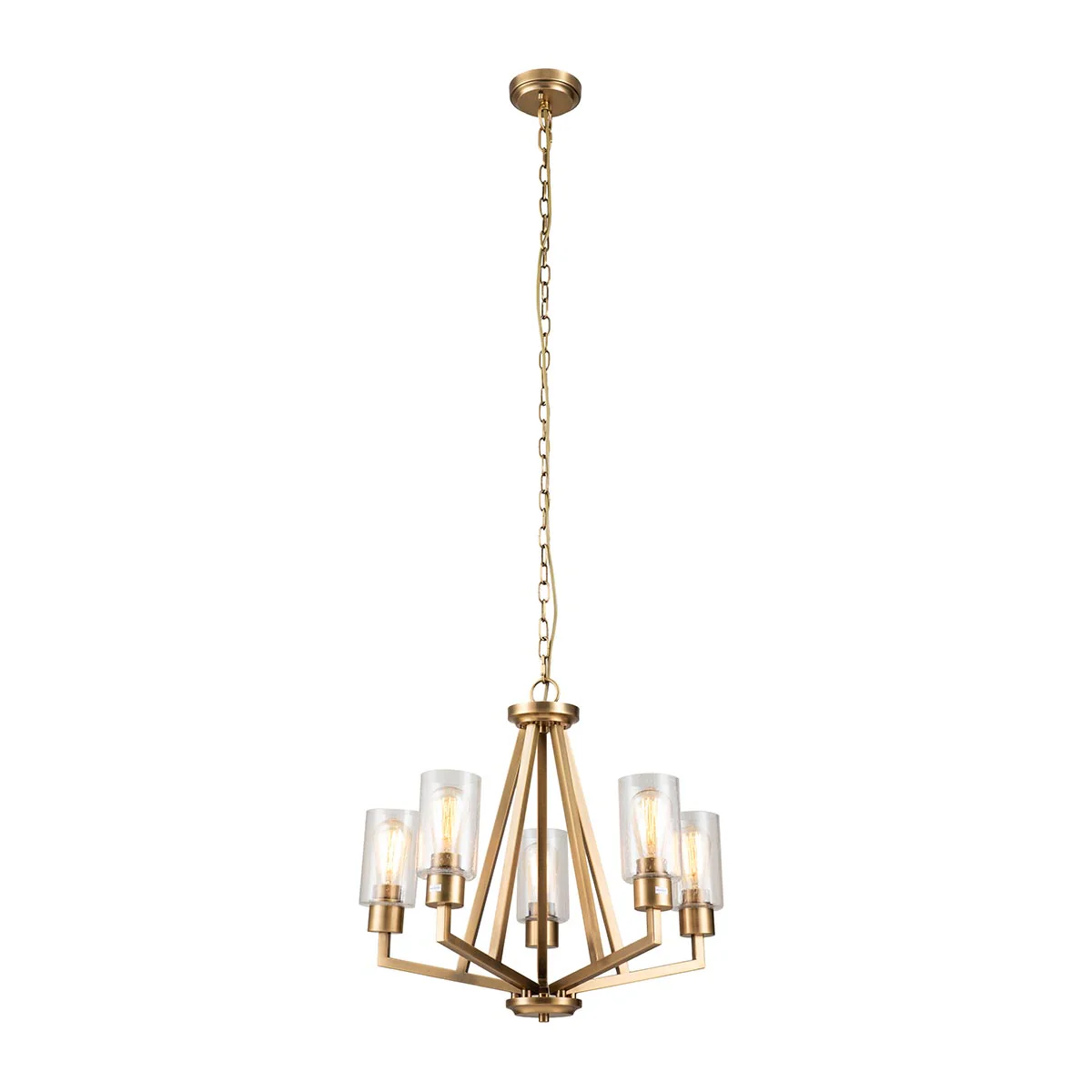 Deryn 3/5Lt Chandelier - Natural Brass/Grey - Image 2