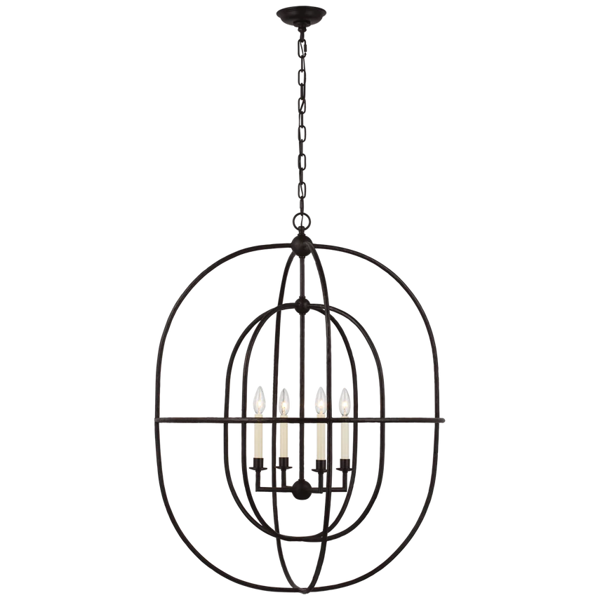 Desmond Open Oval Lantern - Aged Iron/Gild - Image 3