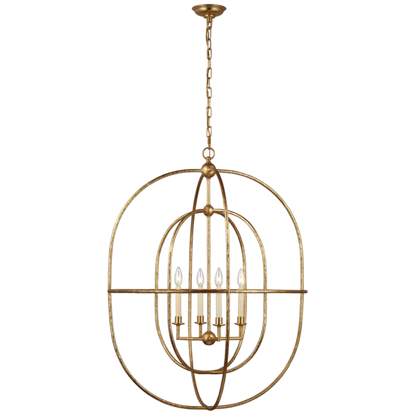 Desmond Open Oval Lantern - Aged Iron/Gild - Image 4
