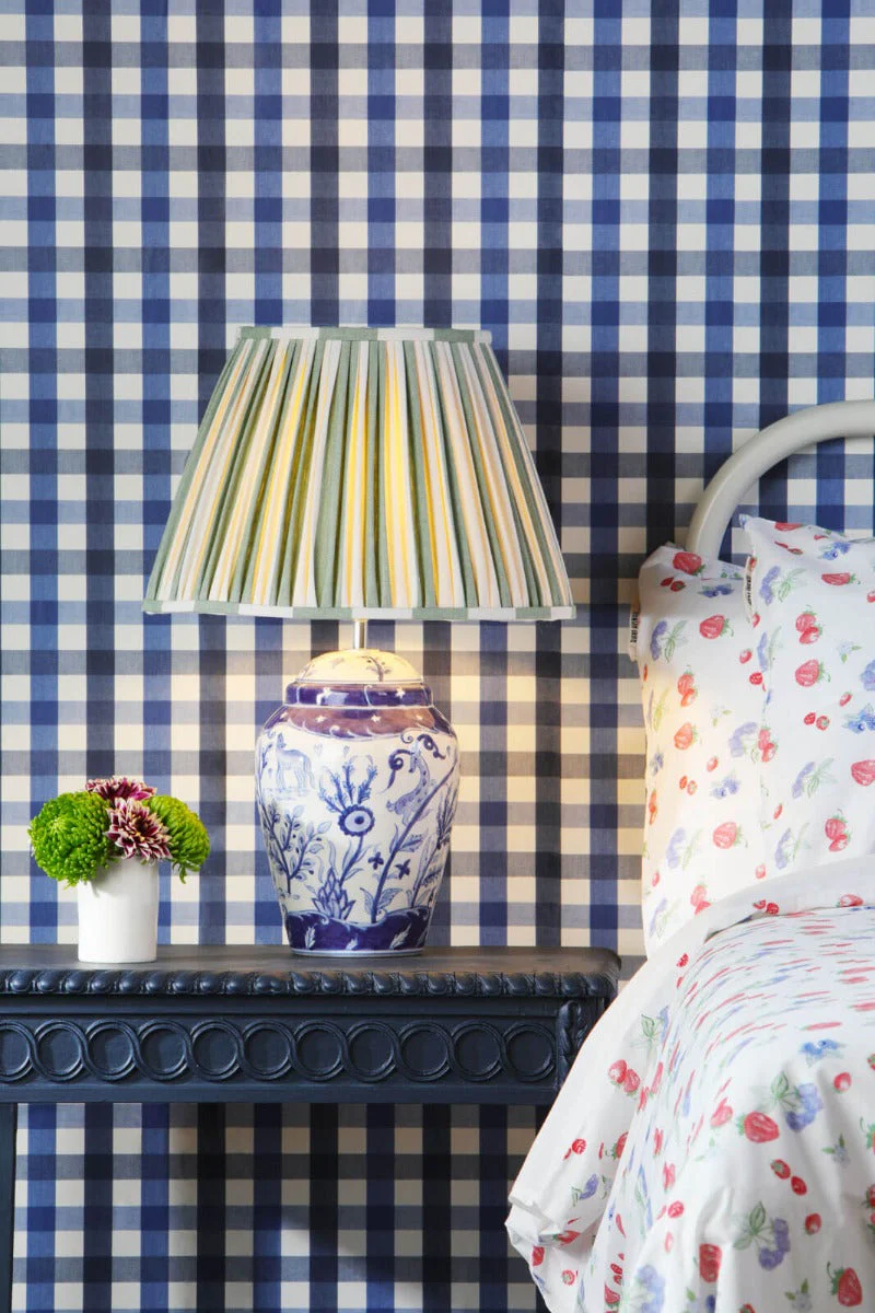 Devana Ceramic Table Lamp Blue Print Base Only E27 - Image 3