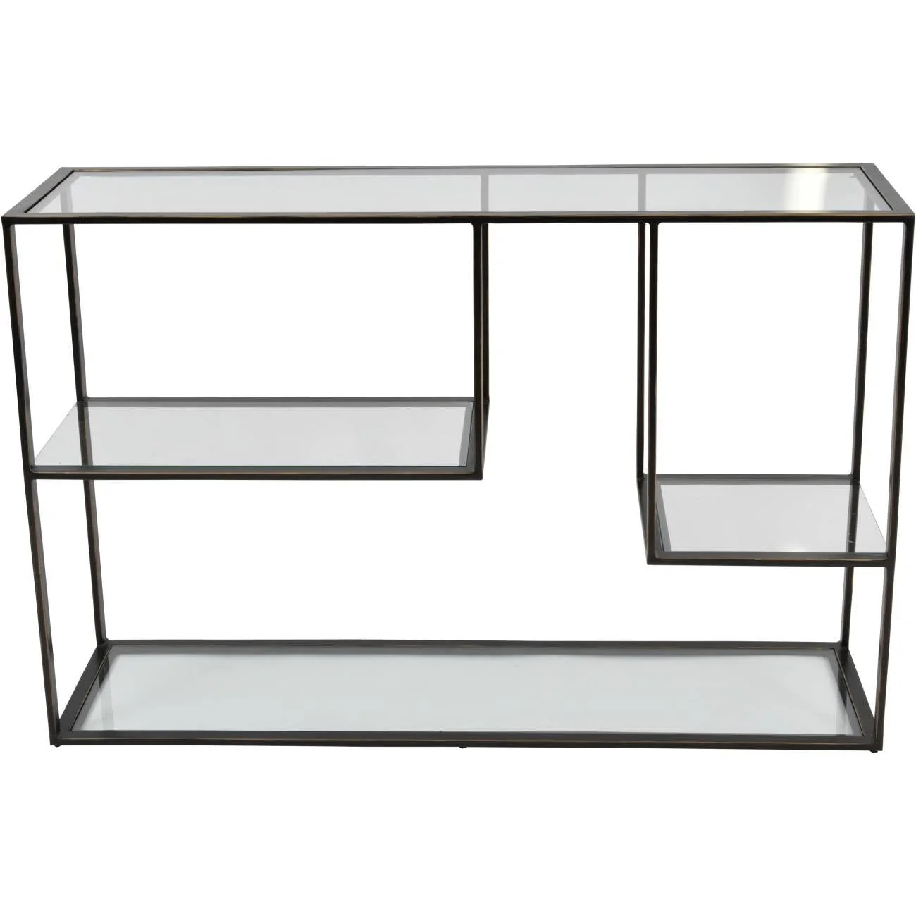 Deveraux Gilded Bronze Metal and Glass Console Table - Image 2