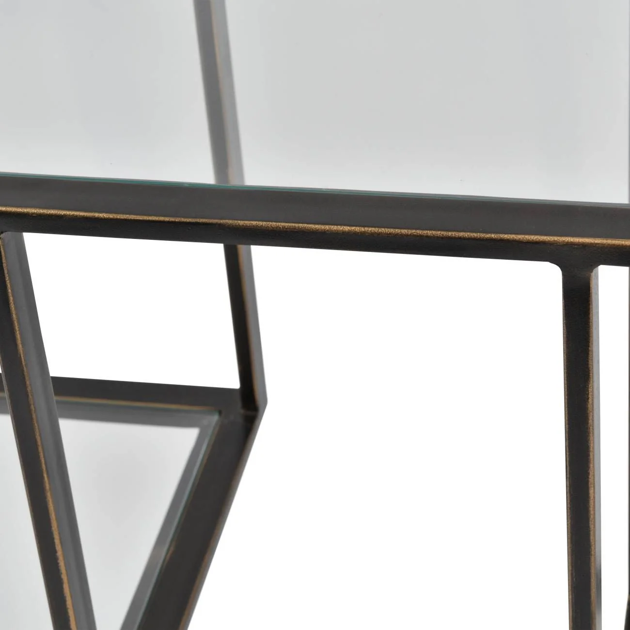 Deveraux Gilded Bronze Metal and Glass Console Table - Image 5