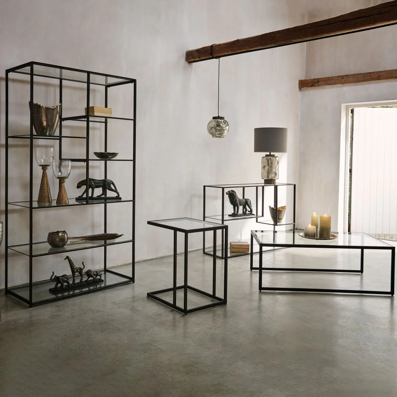 Deveraux Gilded Bronze Metal and Glass Console Table - Image 6