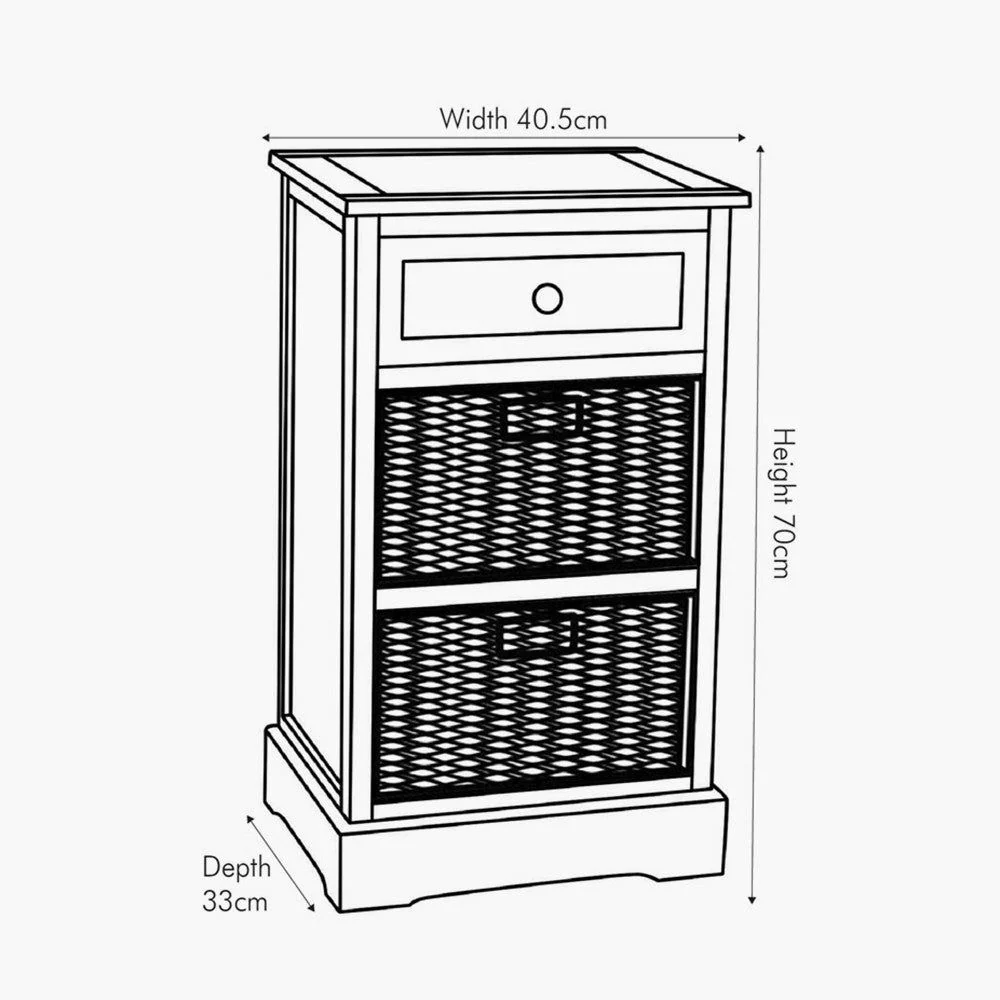 Devonshire Drawer & Basket unit  -  Grey & Wood Finish - Image 4