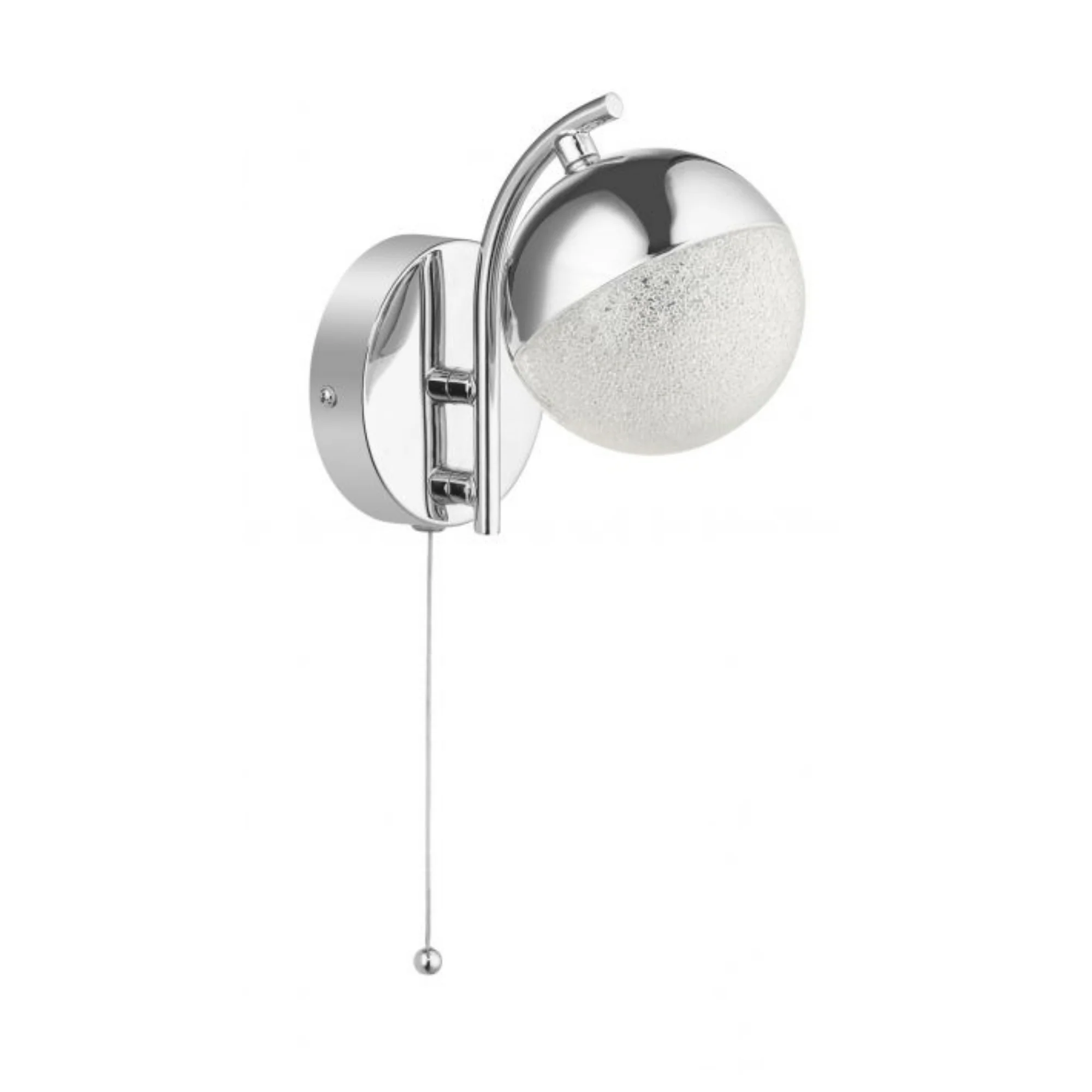 Dew 1Lt Bathroom Wall Light IP44 - Satin Brass/Polished Chrome - Image 3