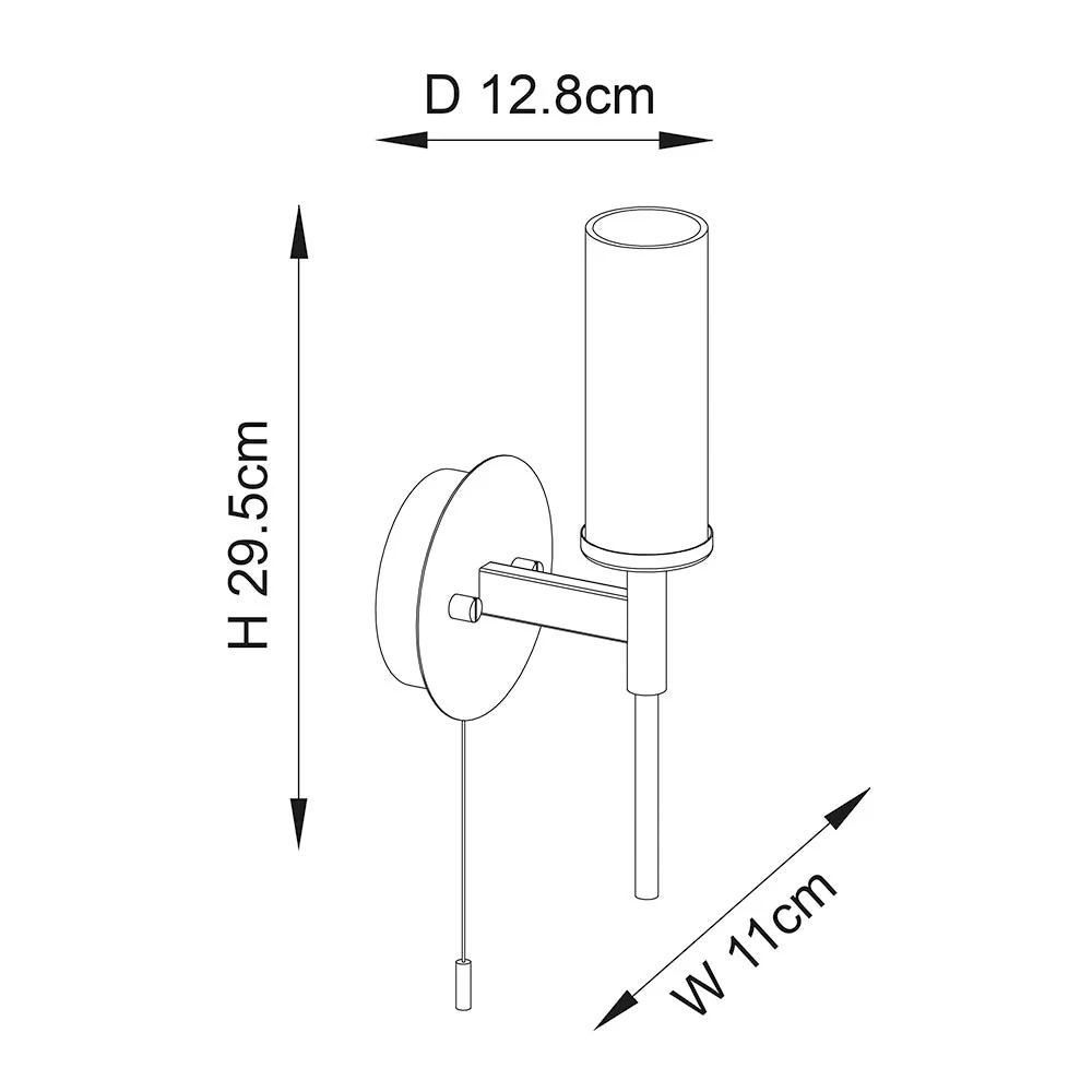 Dibella 1Lt Bathroom Wall Light IP44 - Satin Brass - Image 4