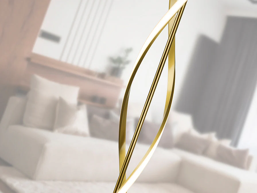 Dido LED Floor Lamp- Golden Finish - Image 5