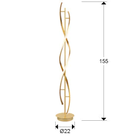 Dido LED Floor Lamp- Golden Finish - Image 6