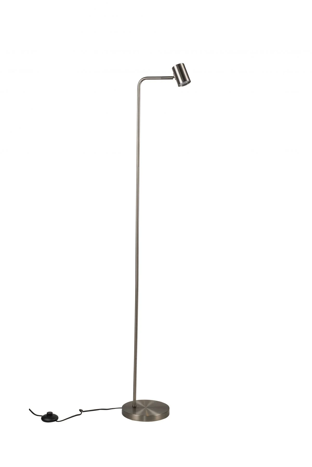 Diego 1Lt Floor Task/Reading Lamp - Satin Brass & Chrome - Image 2