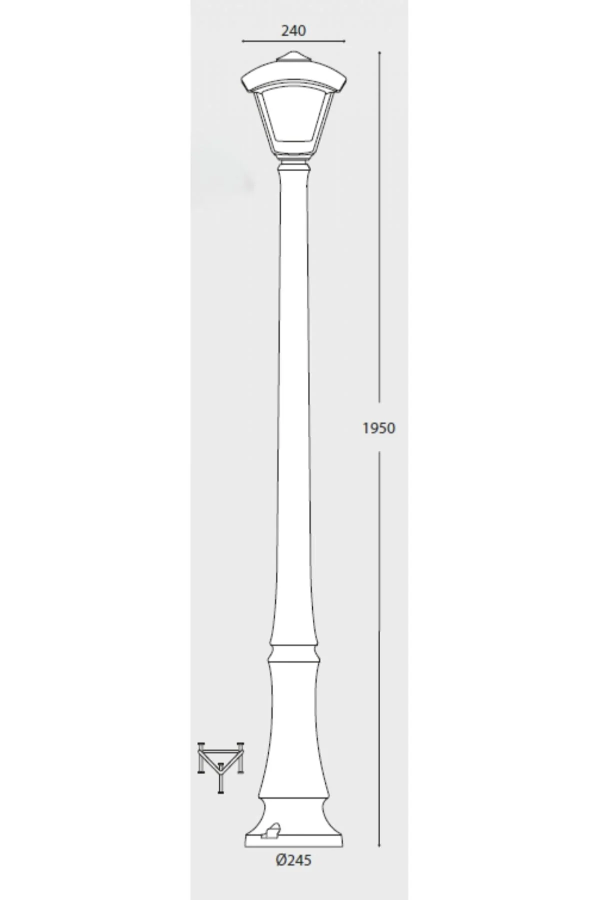 Dino Dario Post Light IP55 - Black/Grey - Image 3