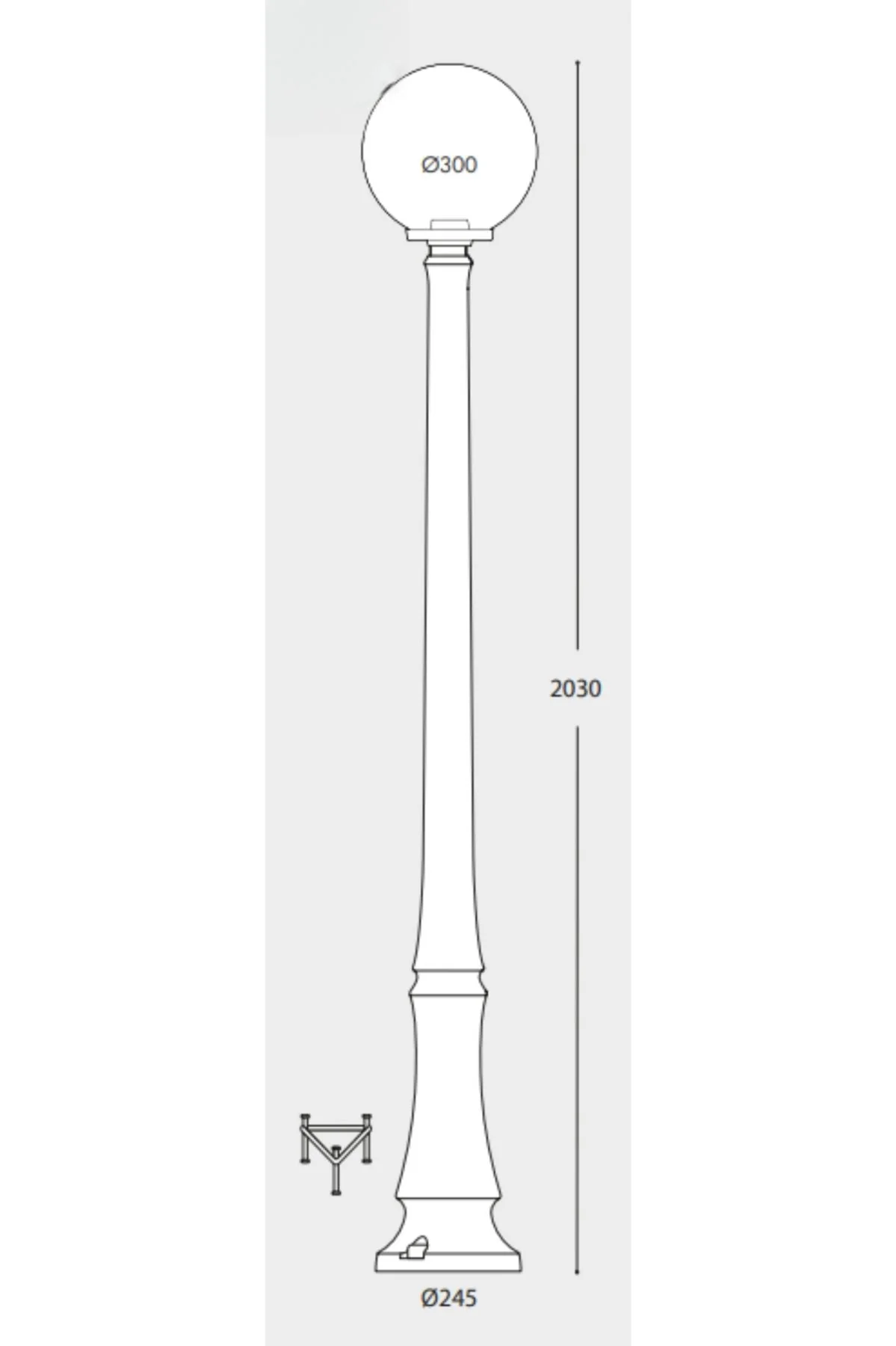 Dino Post Light IP55 - Black/Grey - Image 3