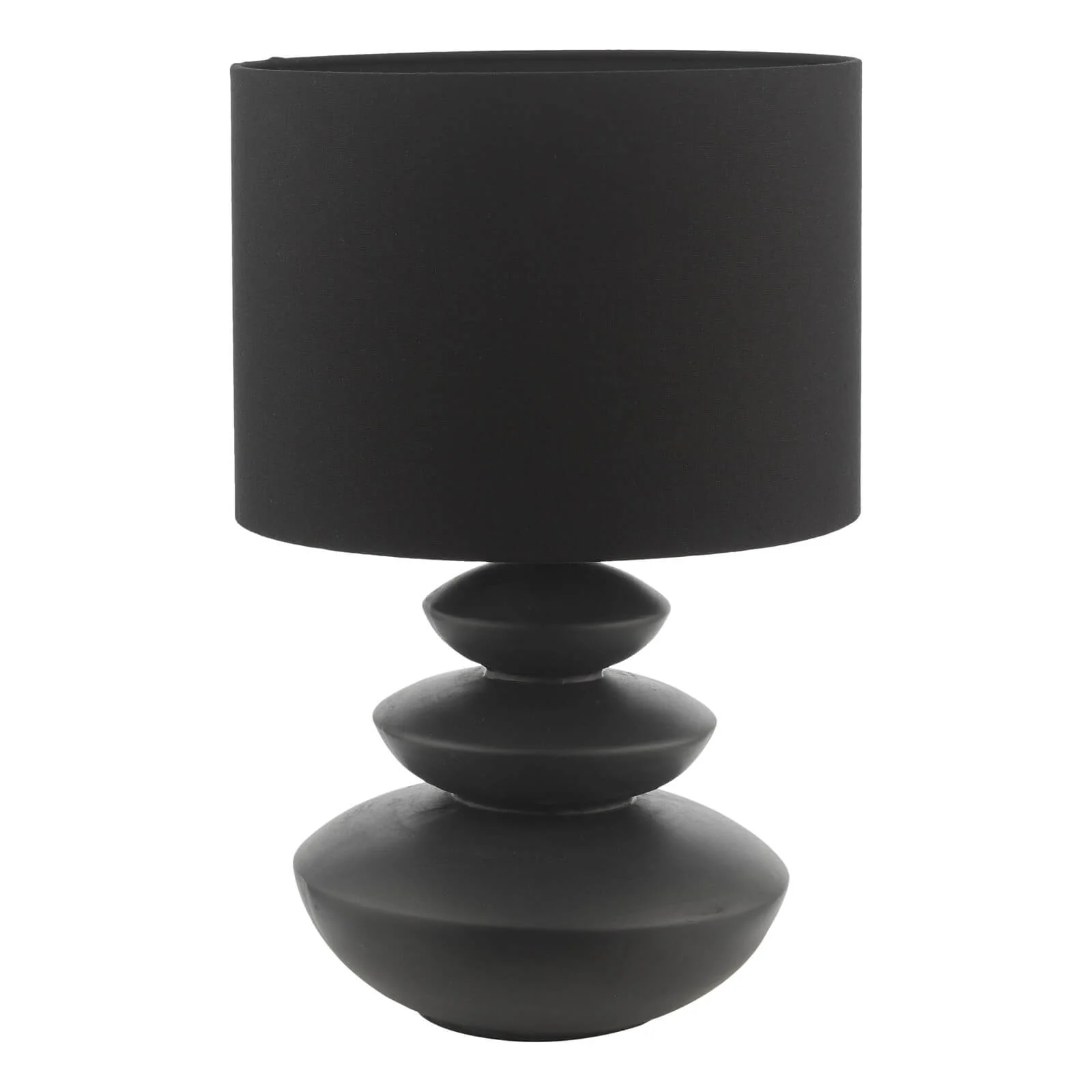 Discus Ceramic Table Lamp Grey With Shade E27 - Image 2