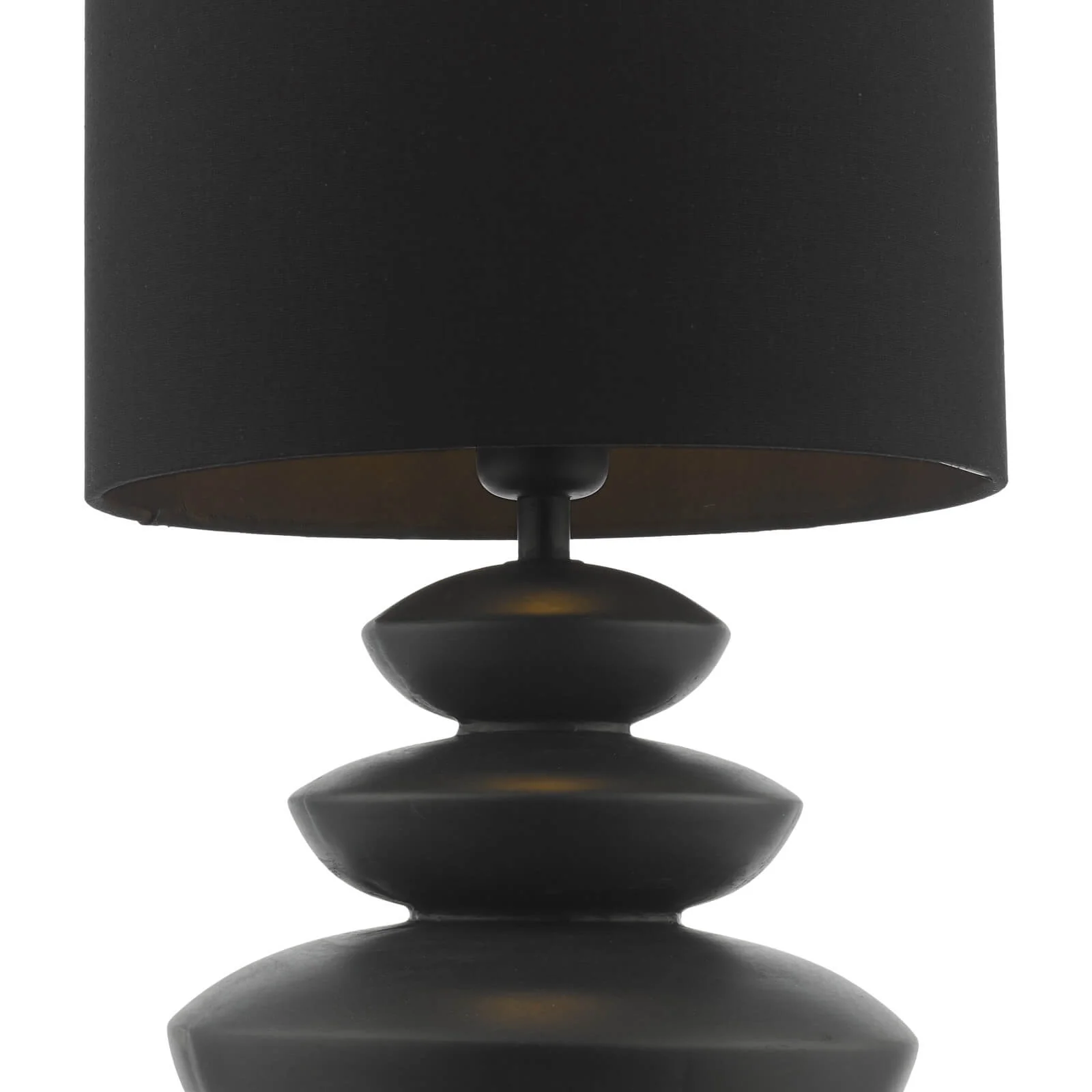 Discus Ceramic Table Lamp Grey With Shade E27 - Image 4