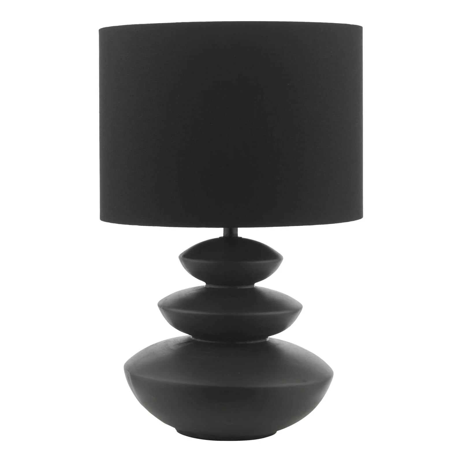 Discus Ceramic Table Lamp Grey With Shade E27 - Image 6