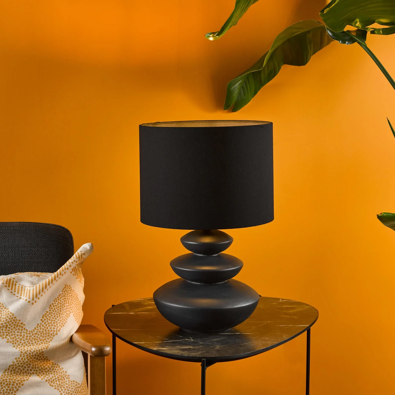 Discus Ceramic Table Lamp Grey With Shade E27 - Image 7