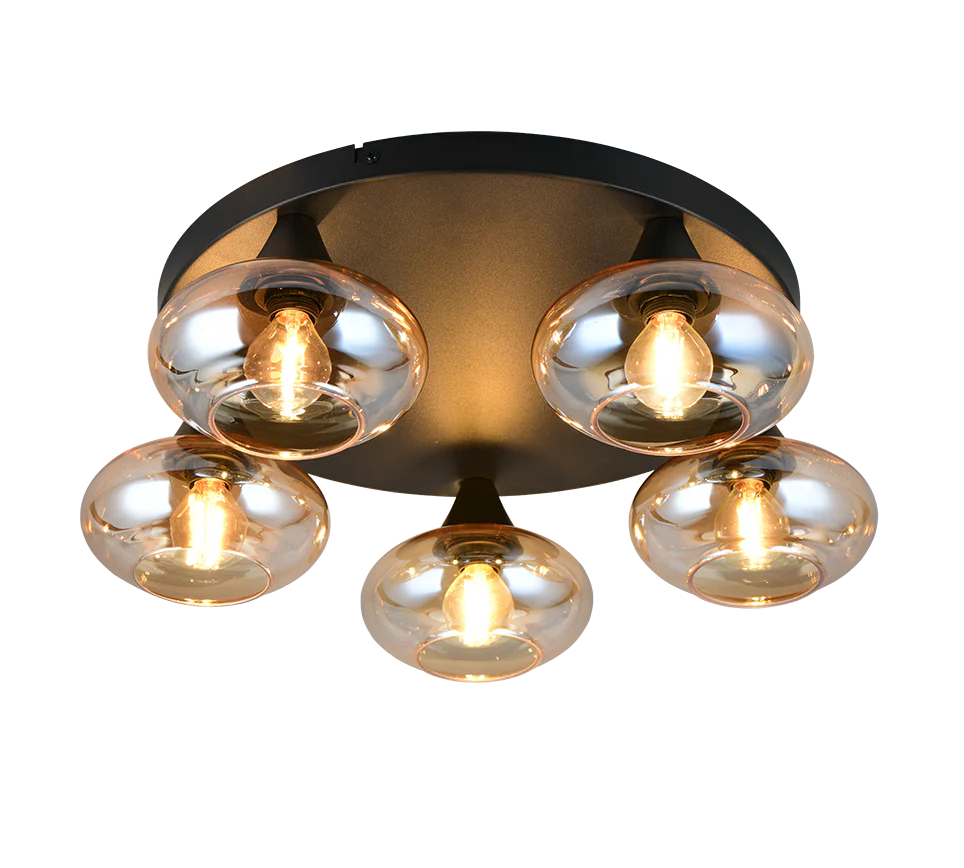 Divina 3/5Lt Ceiling lamp - Amber/ Smoke Finishes - Image 10