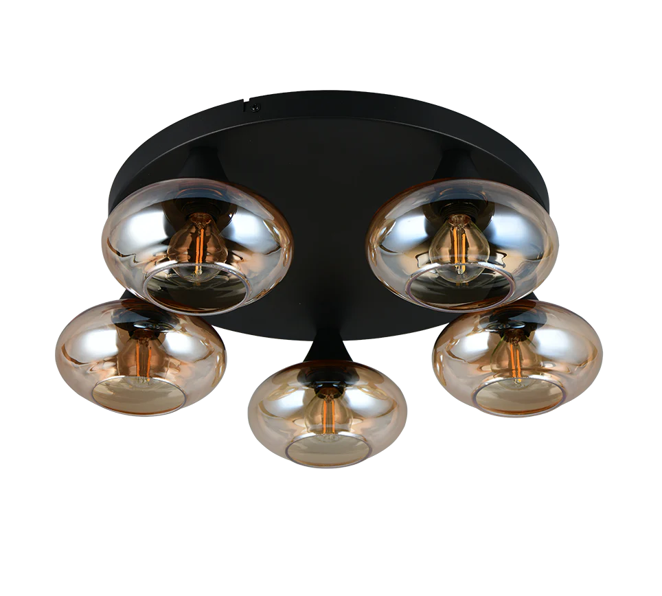 Divina 3/5Lt Ceiling lamp - Amber/ Smoke Finishes - Image 12